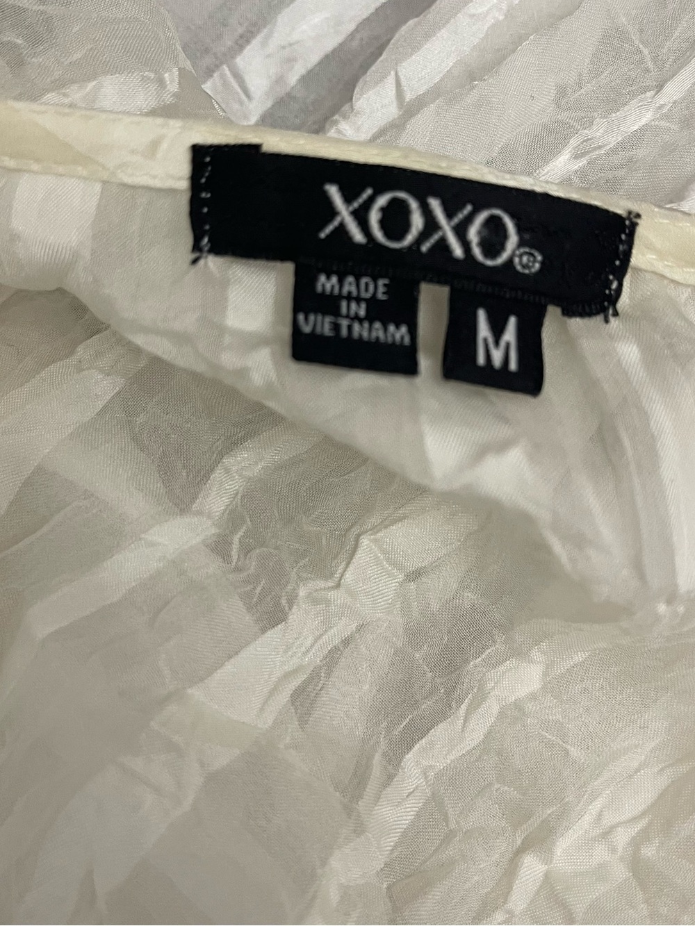 XOXO Ivory Ruffled Pintuck Button Front Blouse - Picture 4 of 4